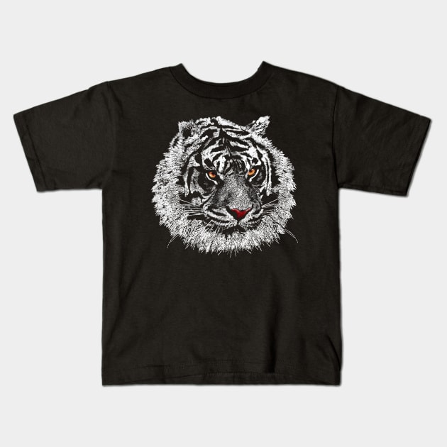 White Tiger Kids T-Shirt by Dezigner007